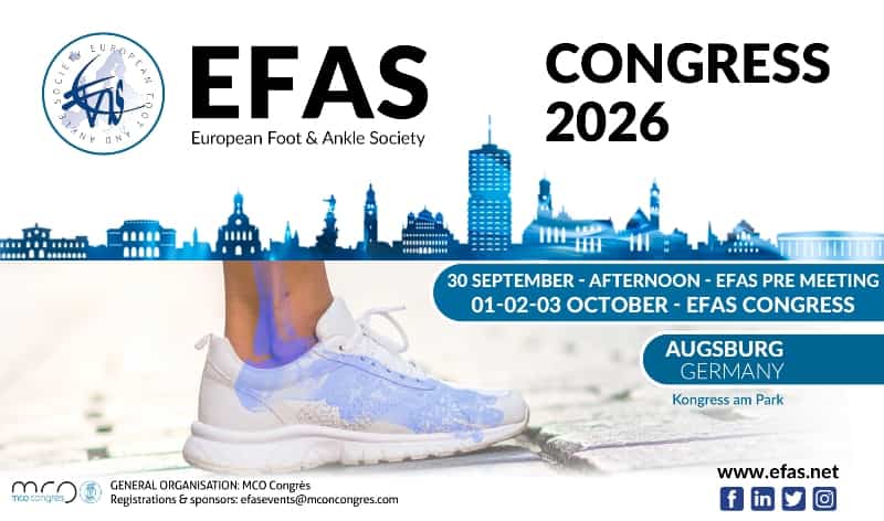 Конгресс Европейского общества хирургии стопы и голеностопного сустава (EFAS Congress 2026), 1-3 октября, Аугсбург, Германия