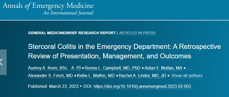 Стеркоральный колит в отделении неотложной помощи (Annals of Emergency ...