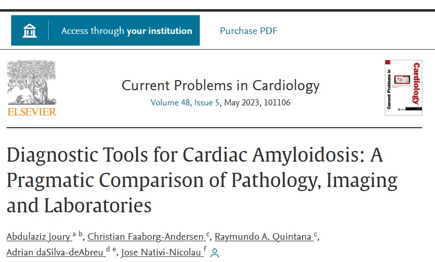 Методы диагностики амилоидоза сердца (Current Problems in Cardiology, май 2023) > MedElement